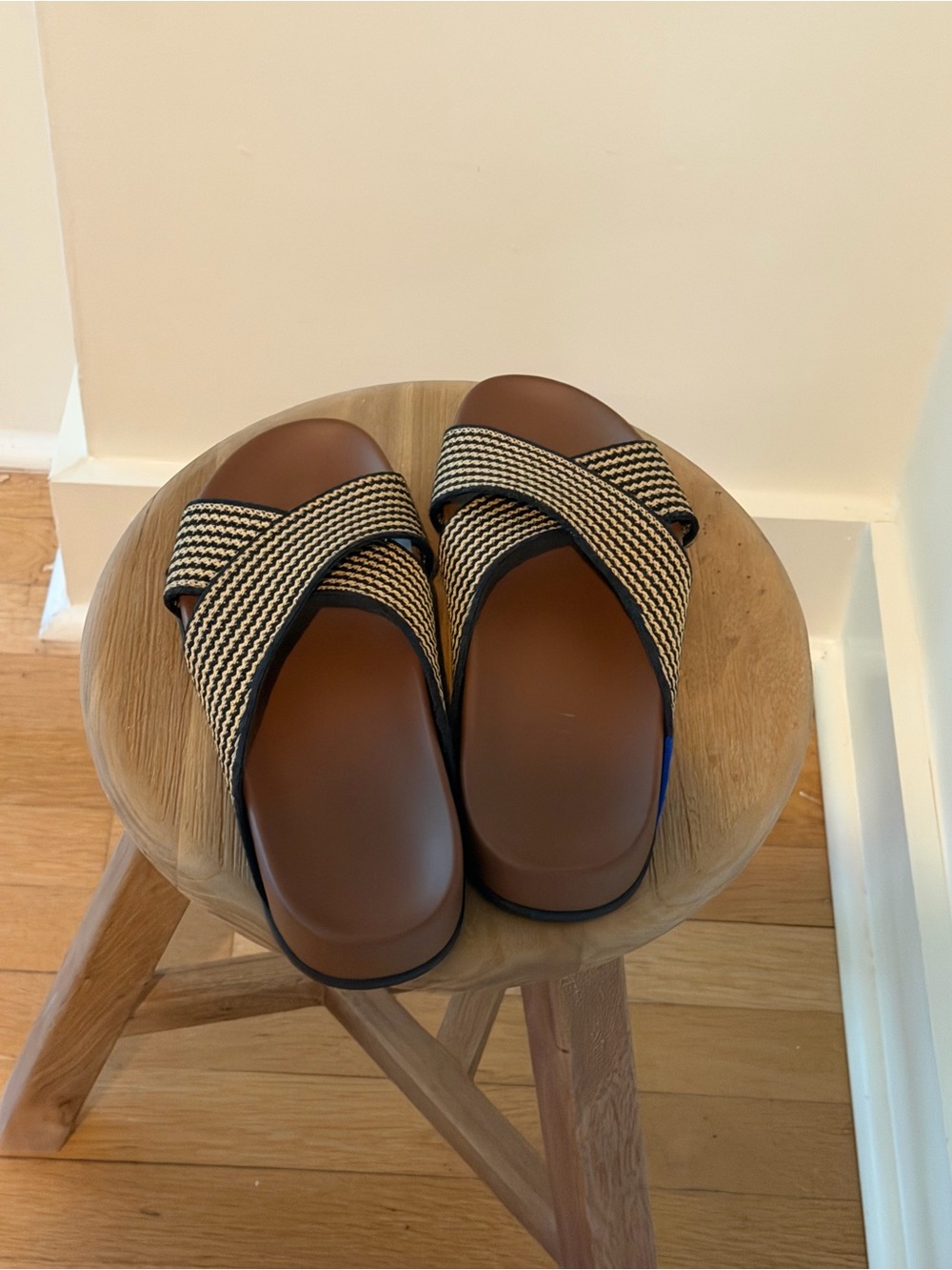Rothy's Women’s The Weekend Slide in Toffee Stripe - Picture 5 of 9